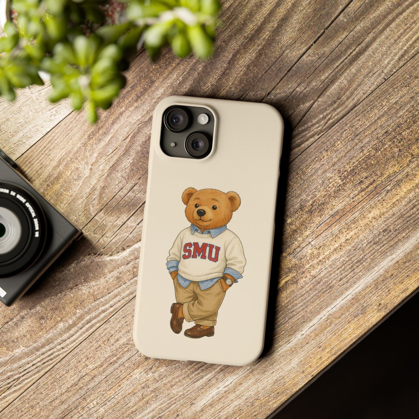 SMU Bear Slim Phone Case (iPhone 15)