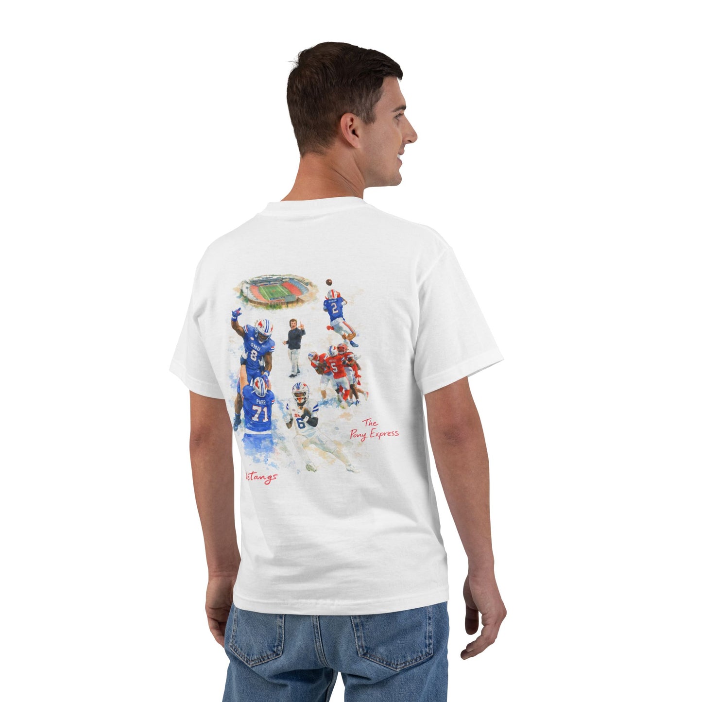 SMU FB Watercolor Collage Tee